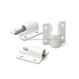 Wall Mount Gate Hinge for PVC Fence Post — White Stainless Steel