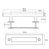 12'' Stainless Steel Square Pull and Flush Double Side Barn Door Handle