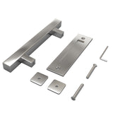 12'' Stainless Steel Square Pull and Flush Double Side Barn Door Handle