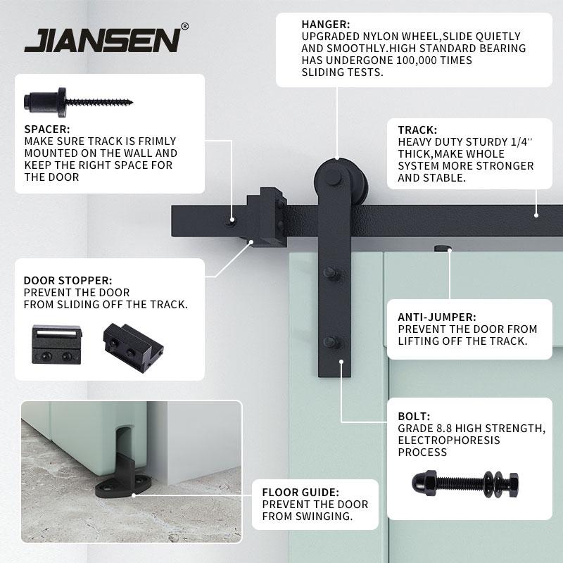 I shape Heavy Duty Sliding Barn Door Hardware
