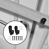 Upgrade Door Security Barricade Brackets,Thickness-1/4" Drop Open Bar Holder Steel U Bracket fit for 2 x 4 Lumber,Carbon Steel,Black