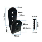 Upgrade Door Security Barricade Brackets,Thickness-1/4" Drop Open Bar Holder Steel U Bracket fit for 2 x 4 Lumber,Carbon Steel,Black