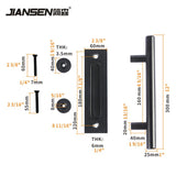 12 Inch Round Carbon Steel Pull and Flush Two-Side Design Barn Door Handle
