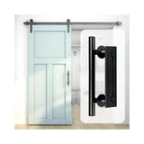 12 Inch Round Carbon Steel Pull and Flush Two-Side Design Barn Door Handle