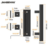 12 Inch Carbon Steel Square Pull and Flush Two-Side Design Barn Door Handle