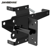 Self-Locking Gate Latch Heavy Duty Post Mount Automatic Gravity Lever Wood/PVC Fence Gate Lock with Fasteners Hardware,for Secure Pool |Yard | Garden, Steel,Black