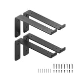 4 PC 1/4" (6mm) Heavy Duty Black Metal L Shelf Bracket